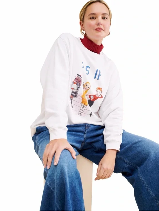 White 'AS IF' Graphic Sweatshirt - Picture 7 of 10